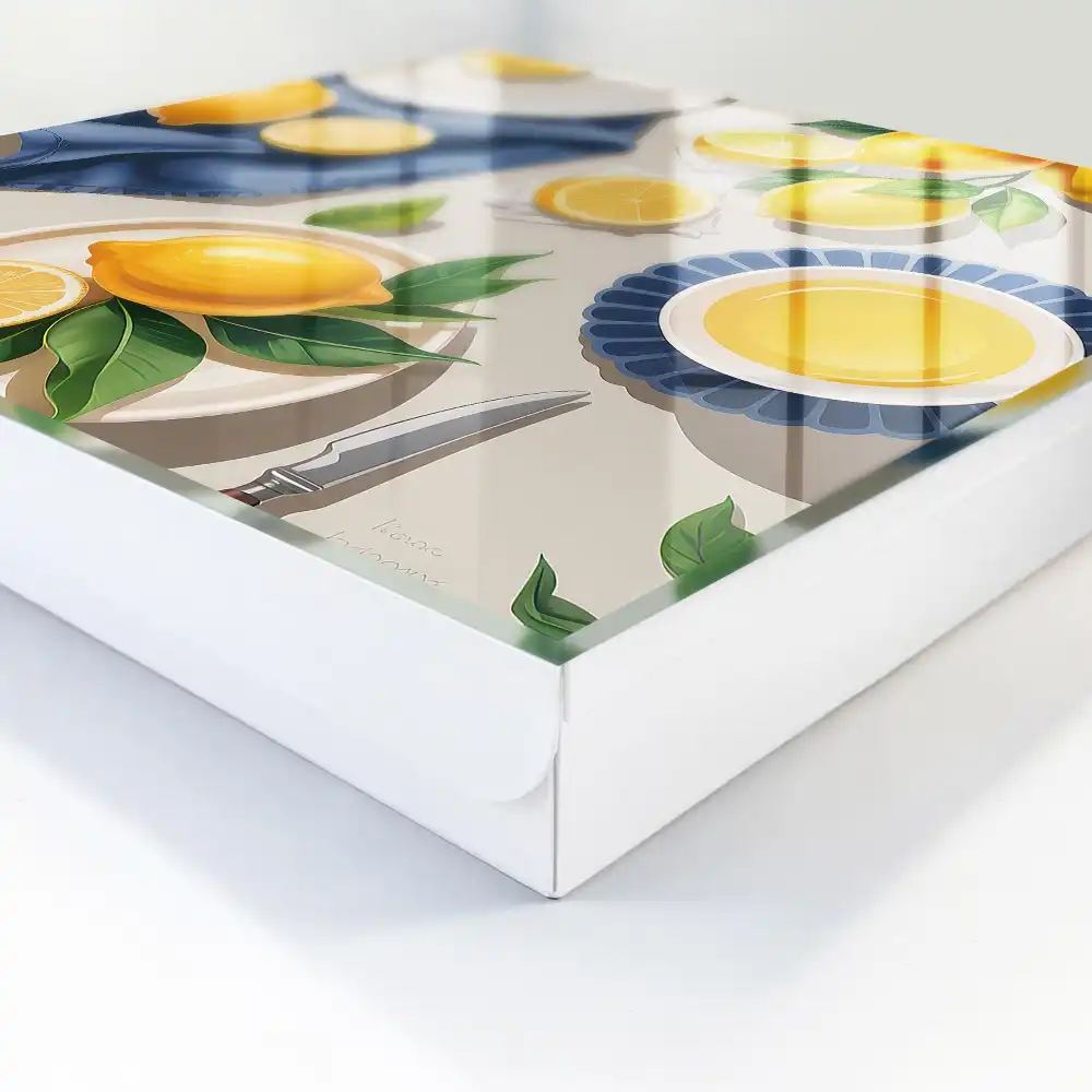 Dulapior pentru chei cu design de lămâi și suculente pe porțelan