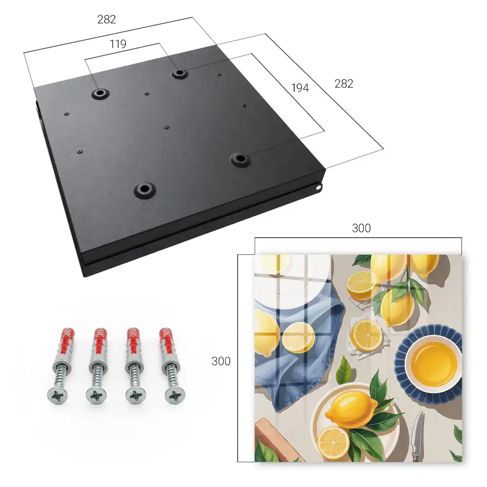 Dulapior pentru chei cu design de lămâi și suculente pe porțelan