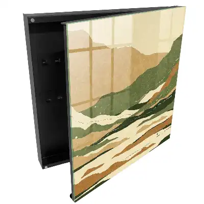 Casetă pentru chei cu model Geometric Nature în culori calme