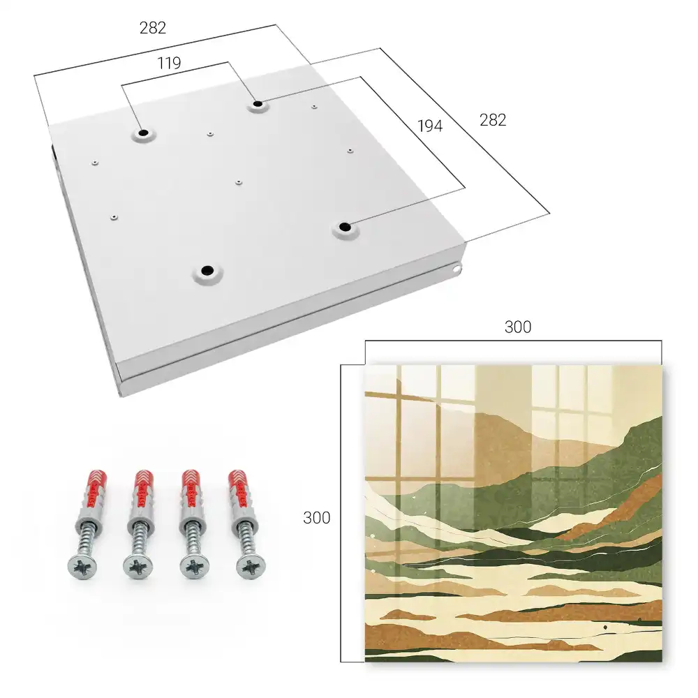 Casetă pentru chei cu model Geometric Nature în culori calme