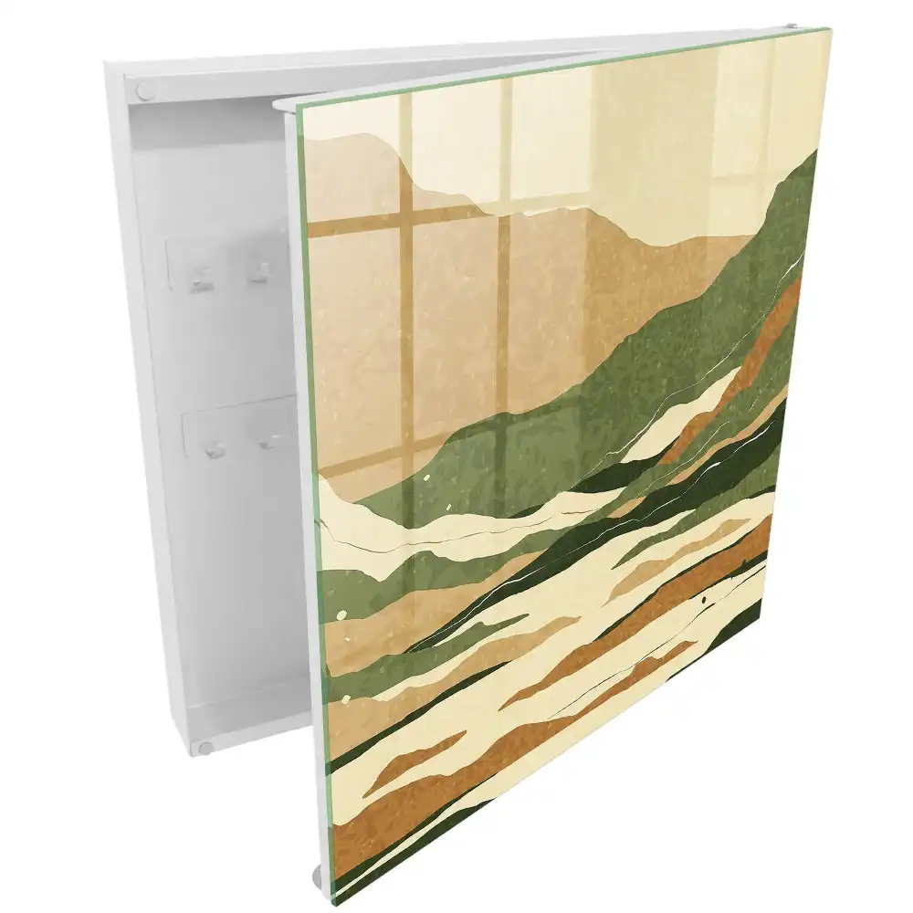 Casetă pentru chei cu model Geometric Nature în culori calme