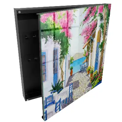 Dulapior pentru chei cu design mediteranean și motive florale