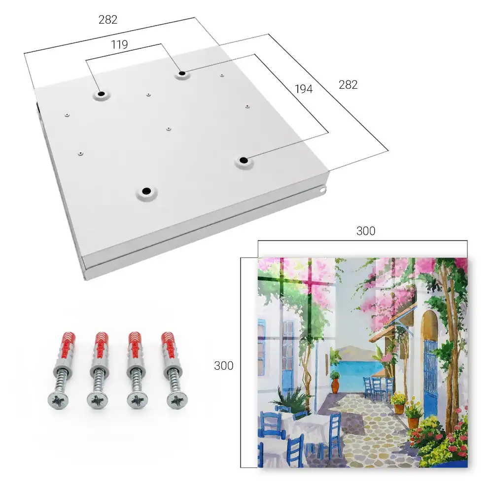 Dulapior pentru chei cu design mediteranean și motive florale