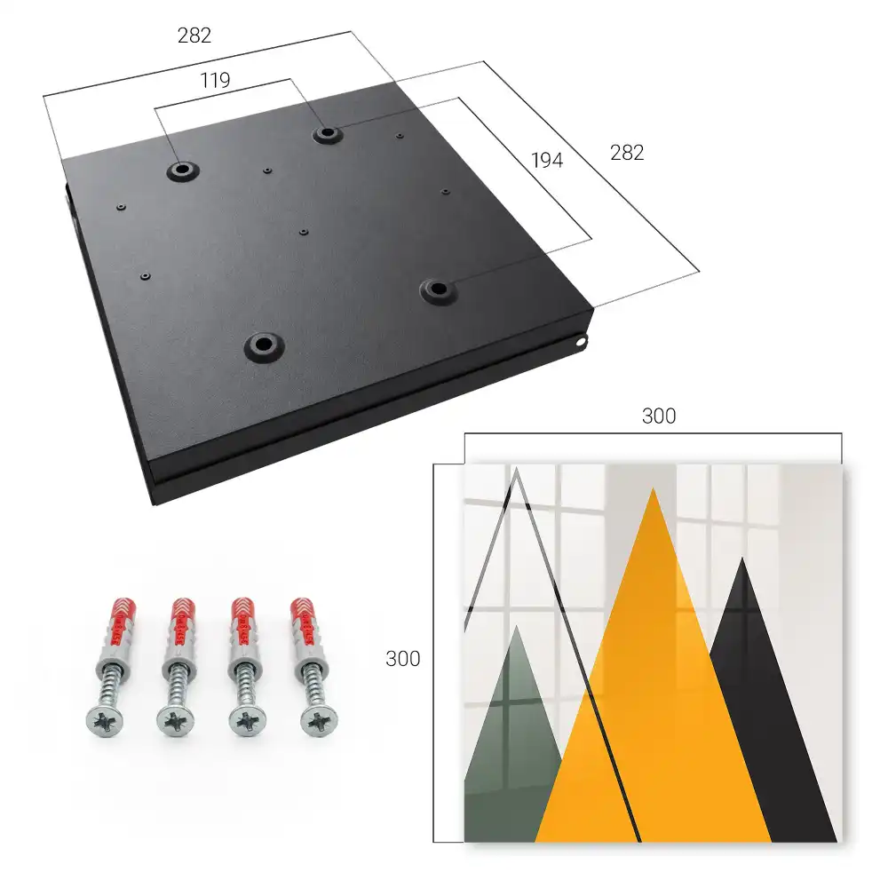 Cutie pentru chei de perete cu model geometric triunghiuri în diverse culori