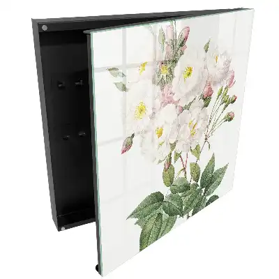 Dulapior pentru chei cu model de flori delicate pe tulpini verzi