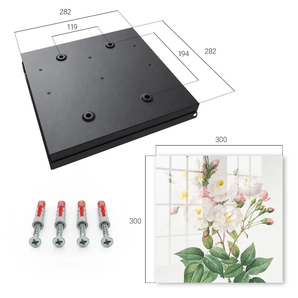 Dulapior pentru chei cu model de flori delicate pe tulpini verzi