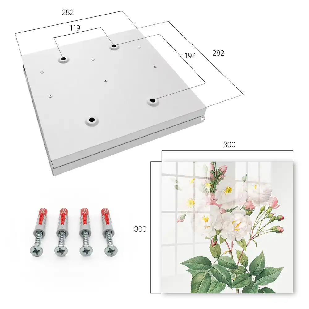 Dulapior pentru chei cu model de flori delicate pe tulpini verzi