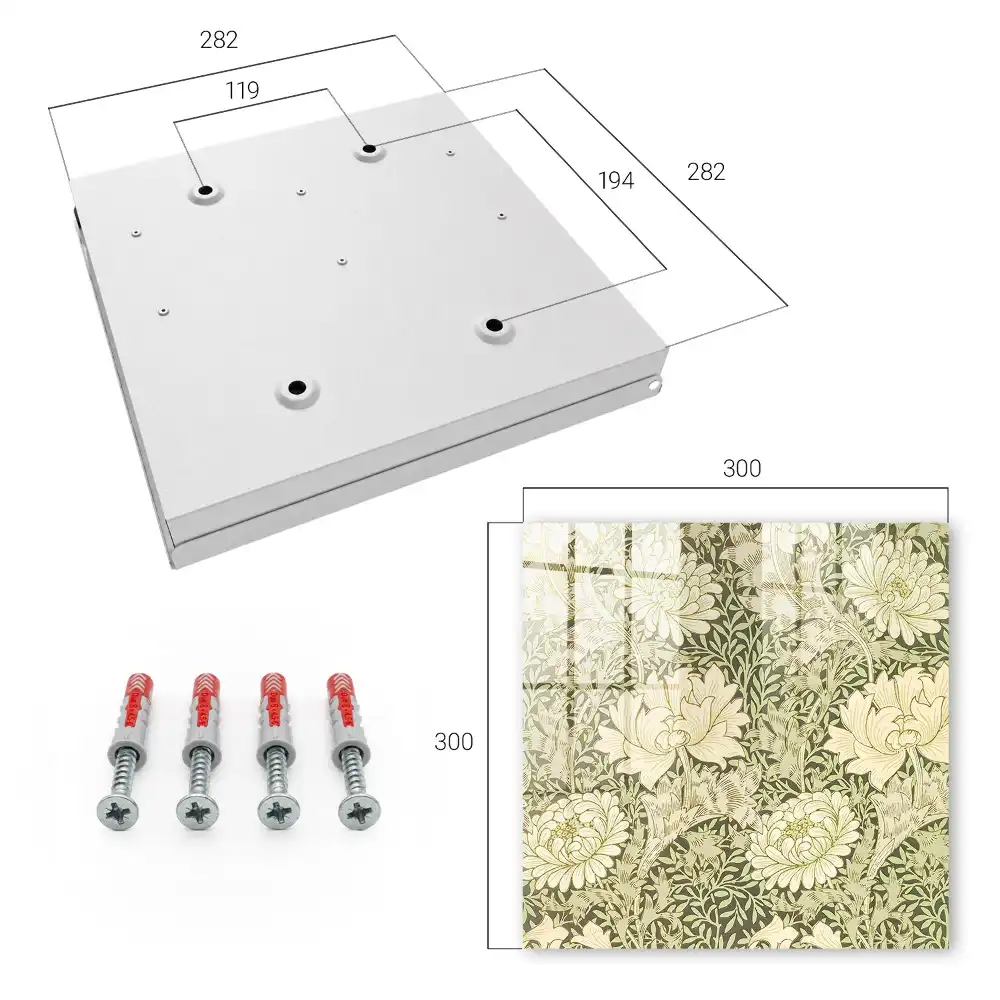 Casetă pentru chei cu design elegant de flori și frunze delicate