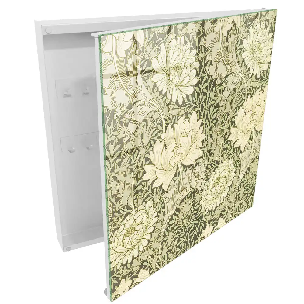 Casetă pentru chei cu design elegant de flori și frunze delicate