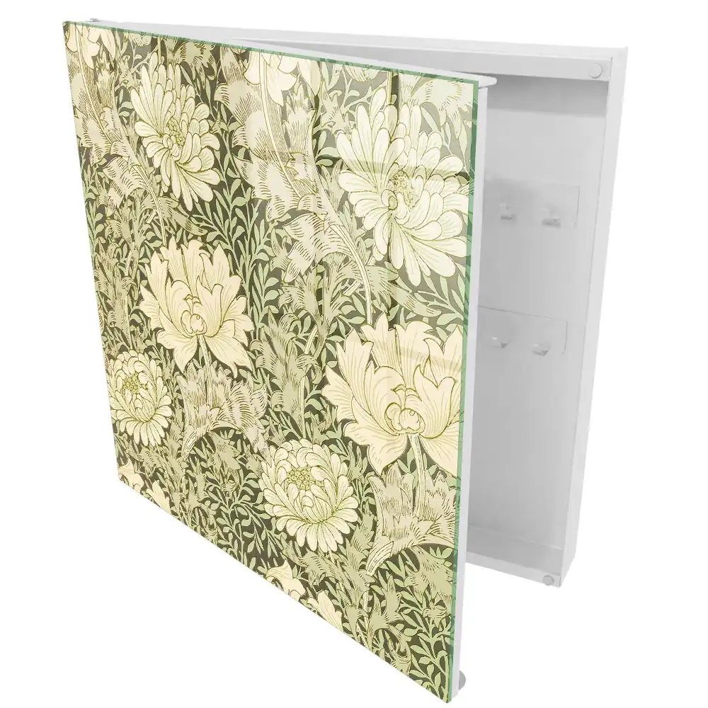 Casetă pentru chei cu design elegant de flori și frunze delicate