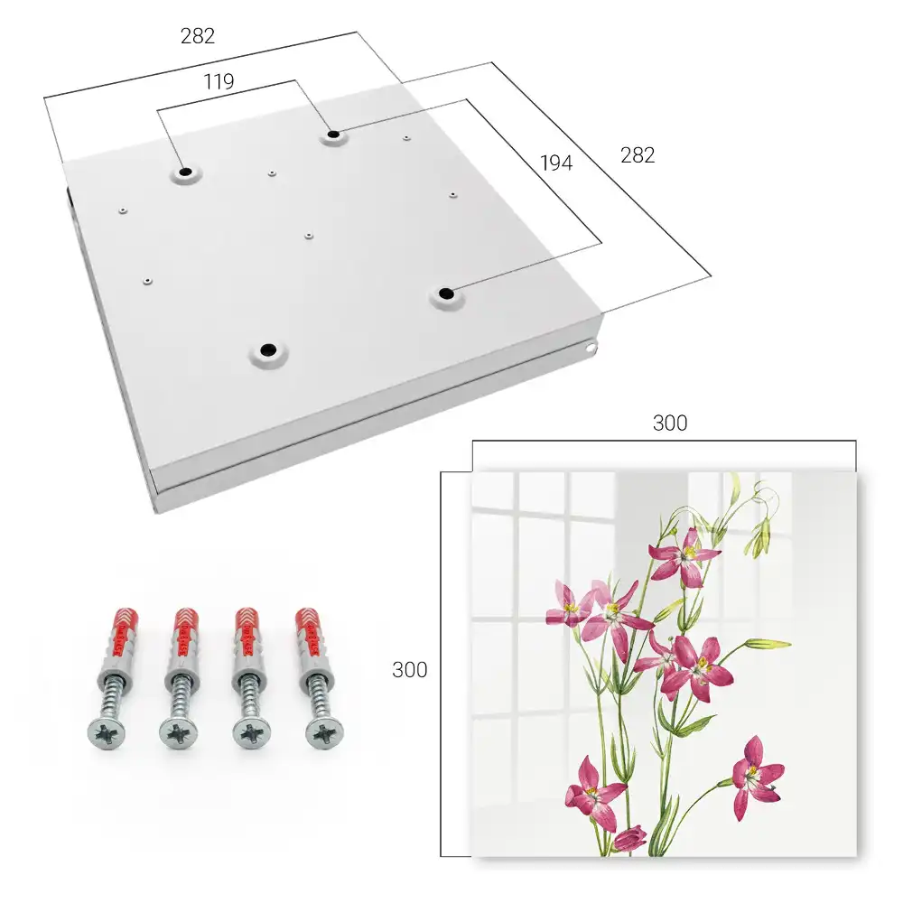 Dulapior pentru chei cu model decorativ cu flori roz pe fundal deschis