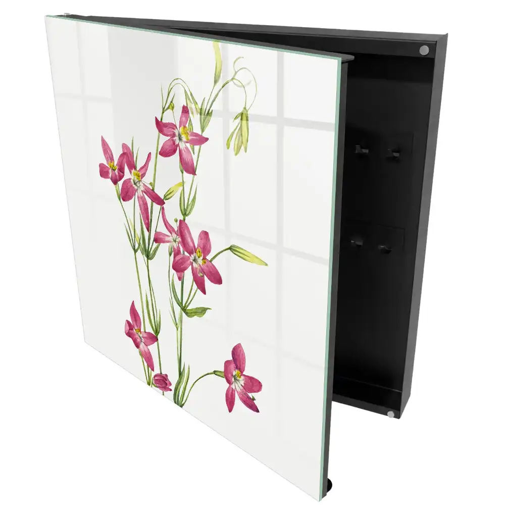 Dulapior pentru chei cu model decorativ cu flori roz pe fundal deschis