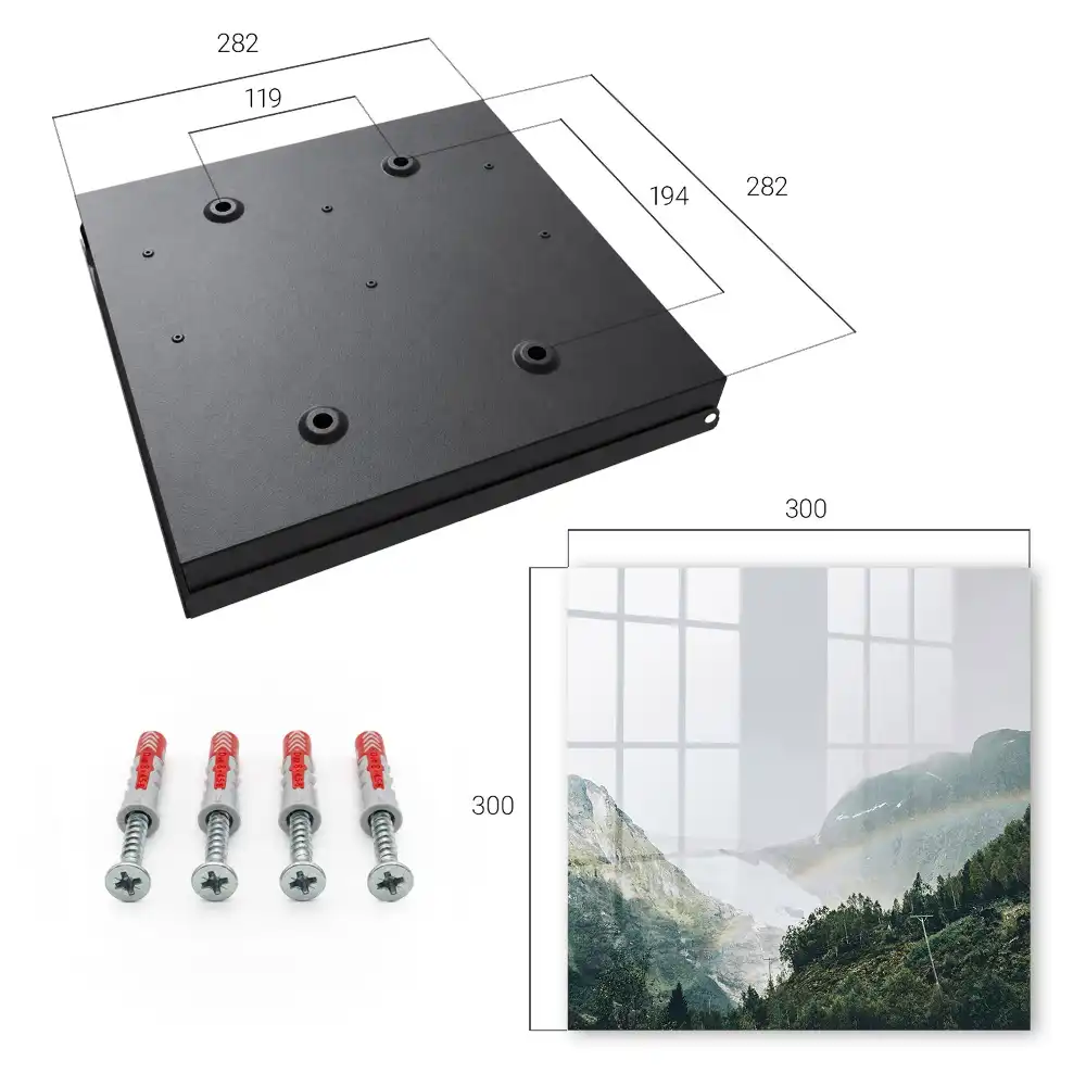 Suport de chei pentru perete cu design montan, curcubeu și ghețar