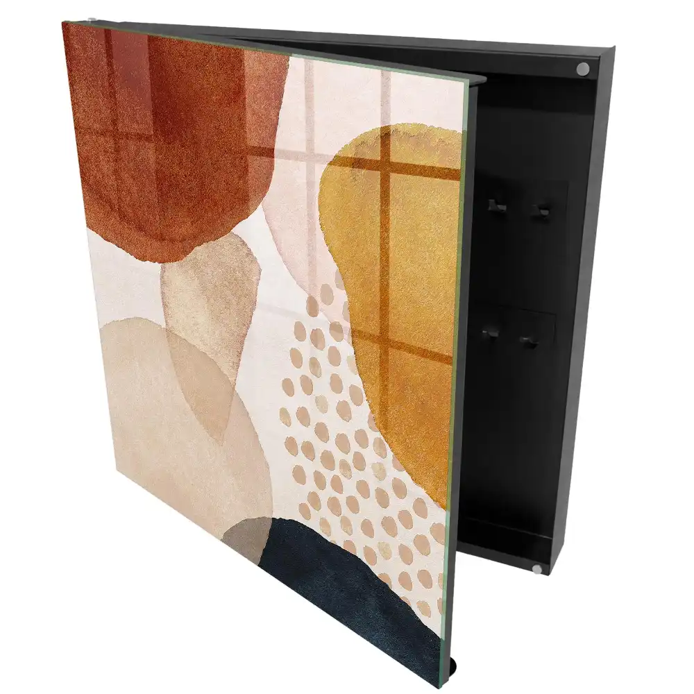 Casetă pentru chei cu design abstract în nuanțe calde