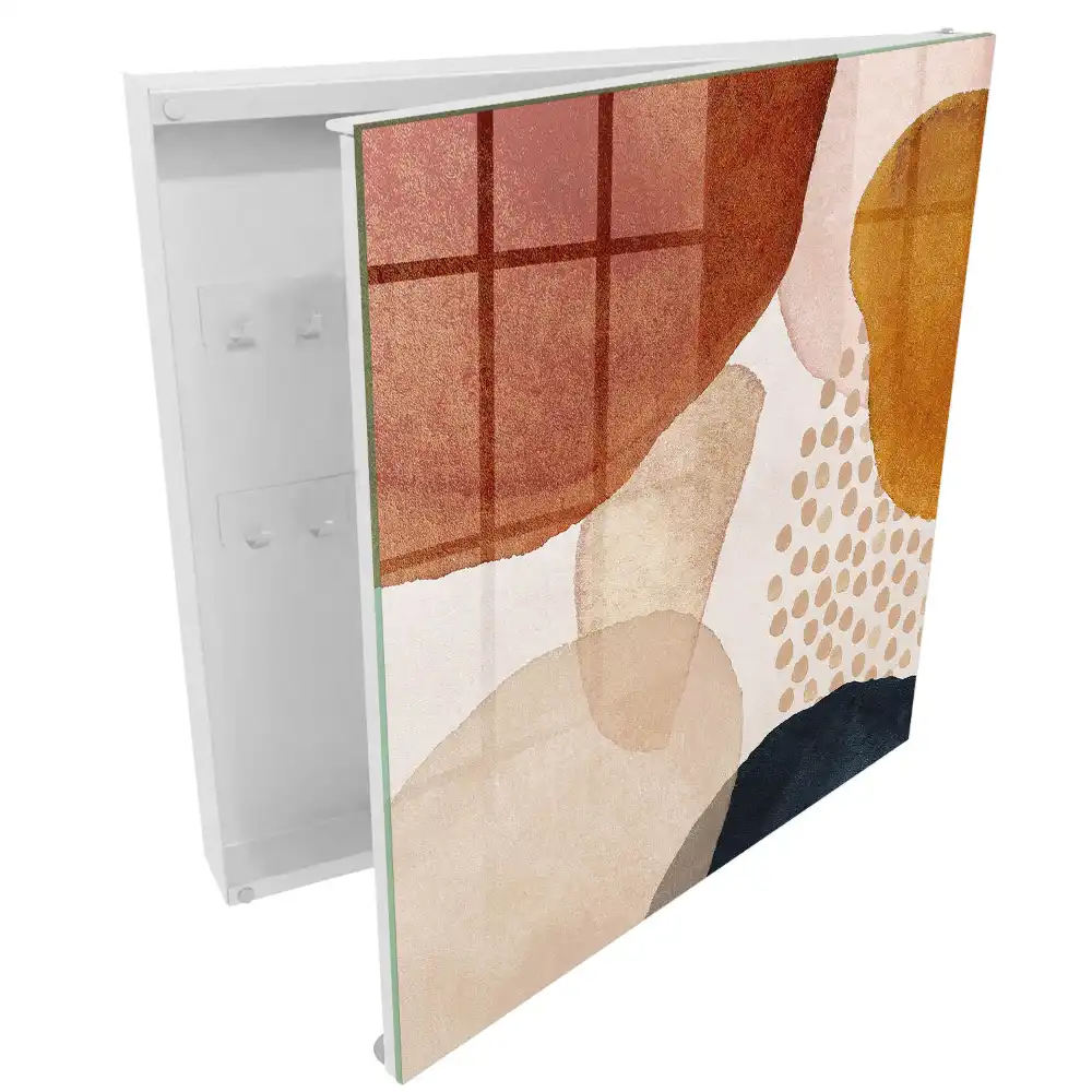 Casetă pentru chei cu design abstract în nuanțe calde