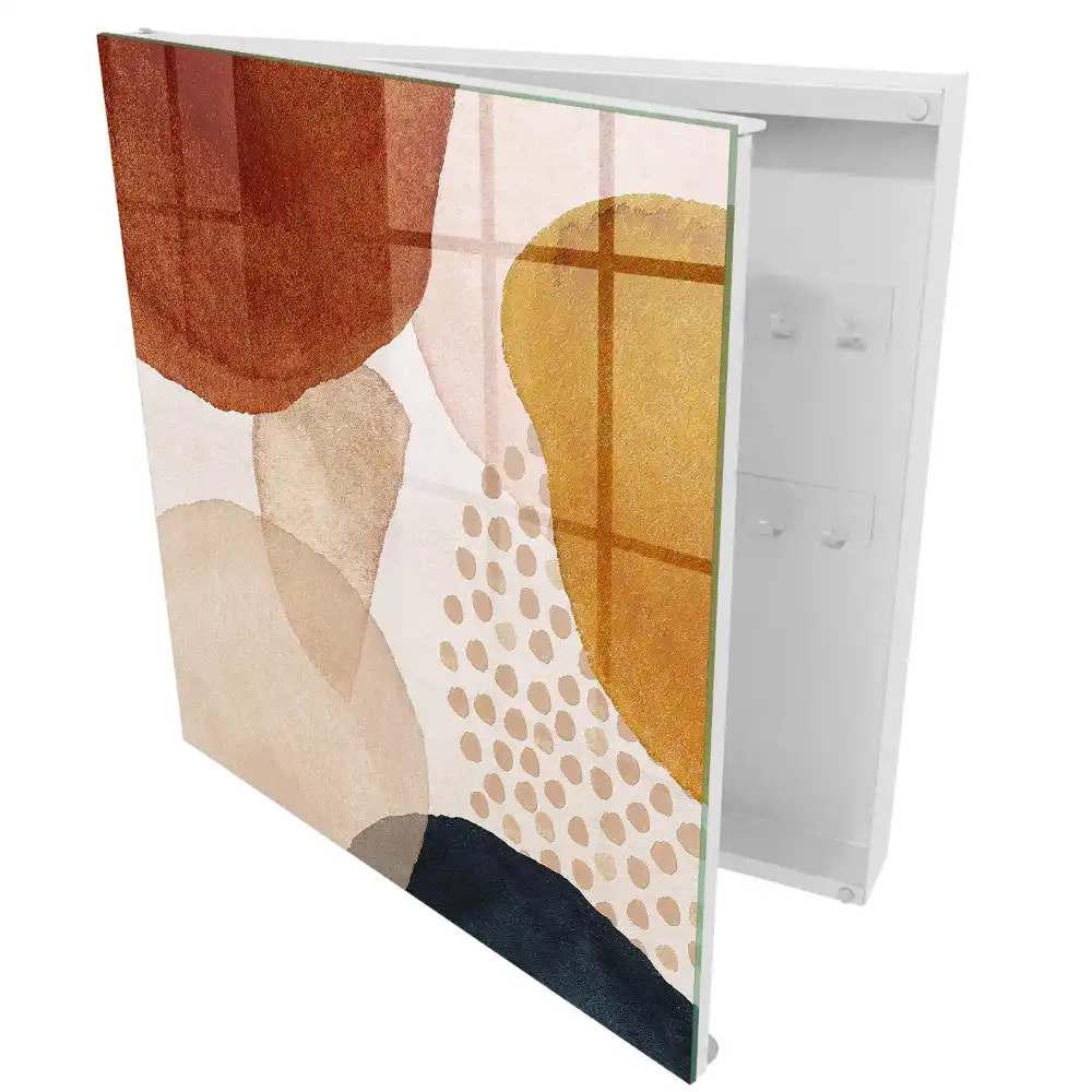 Casetă pentru chei cu design abstract în nuanțe calde
