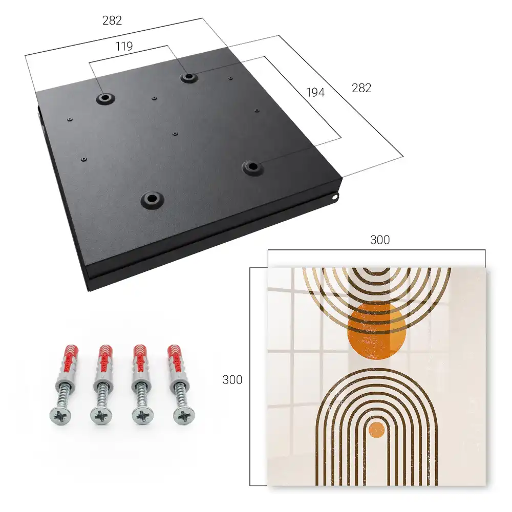 Suport pentru chei de perete cu design geometric retro în culori calde