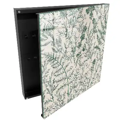 Casetă pentru chei cu motiv vegetal în culori delicate