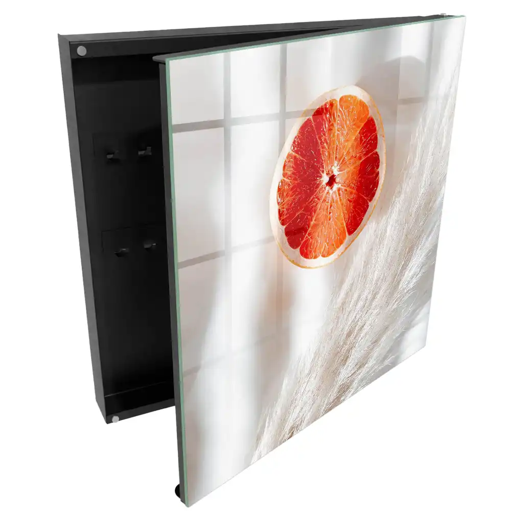 Dulapior pentru chei cu design grapefruit și structură cremoasă