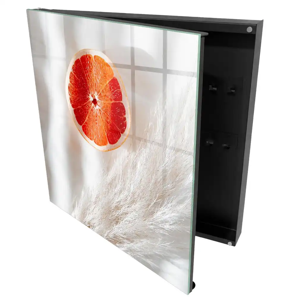 Dulapior pentru chei cu design grapefruit și structură cremoasă