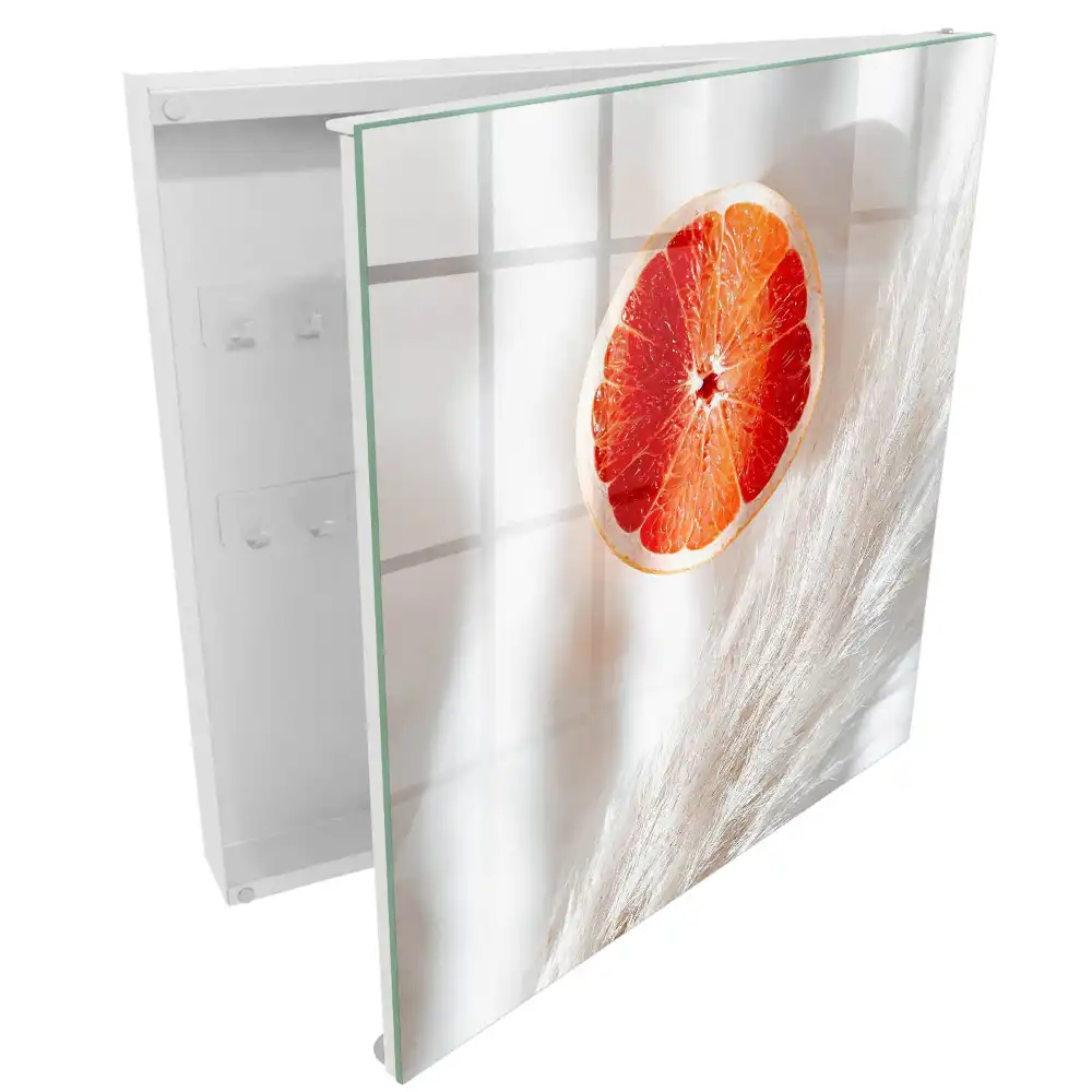 Dulapior pentru chei cu design grapefruit și structură cremoasă