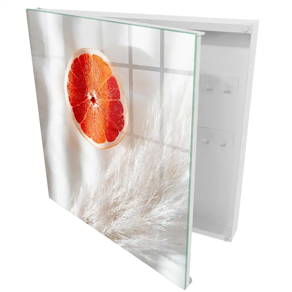 Dulapior pentru chei cu design grapefruit și structură cremoasă