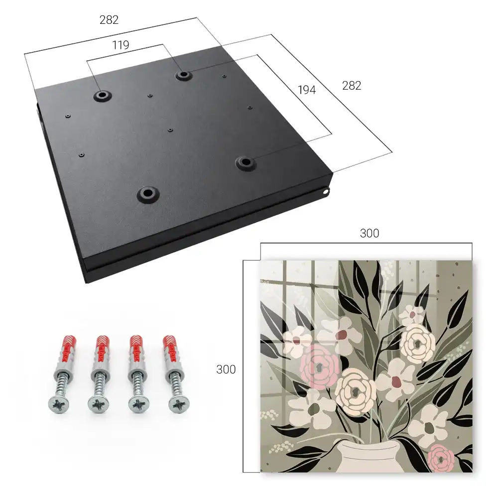 Suport de perete pentru chei cu design de flori delicate pe fundal pastel