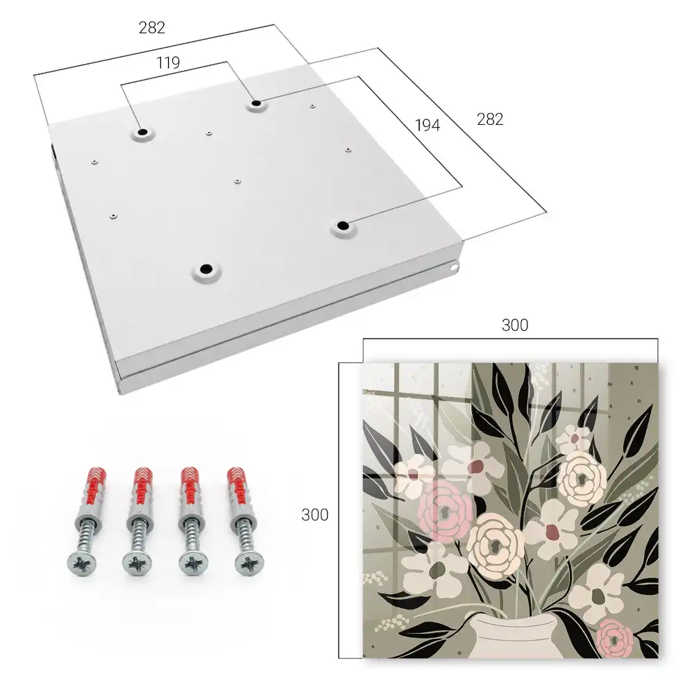 Suport de perete pentru chei cu design de flori delicate pe fundal pastel