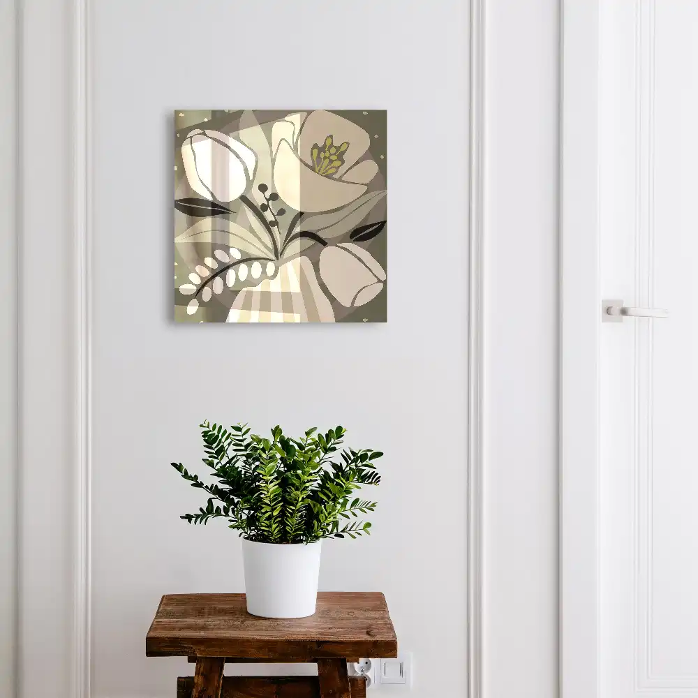 Dulap cu chei cu motive vegetale în culori delicate