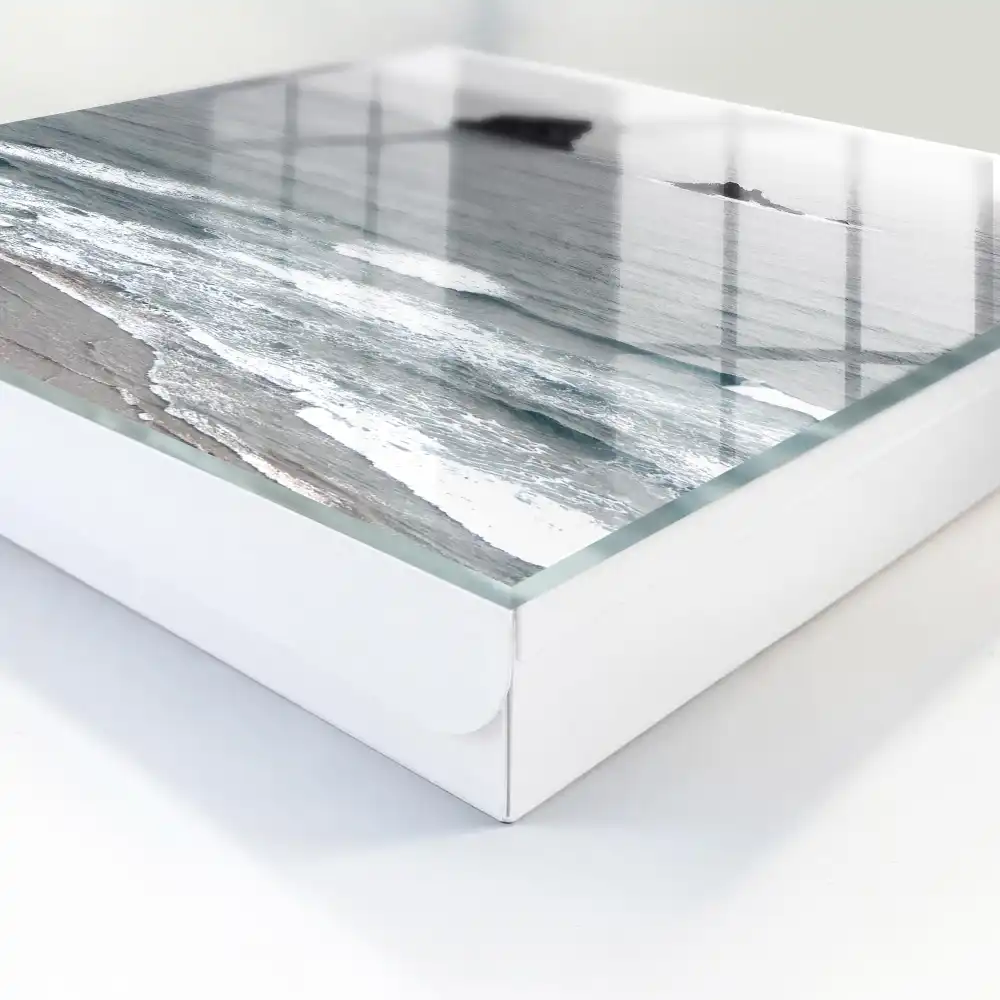 Suport de chei pentru perete cu model ocean calm cu valuri și stânci