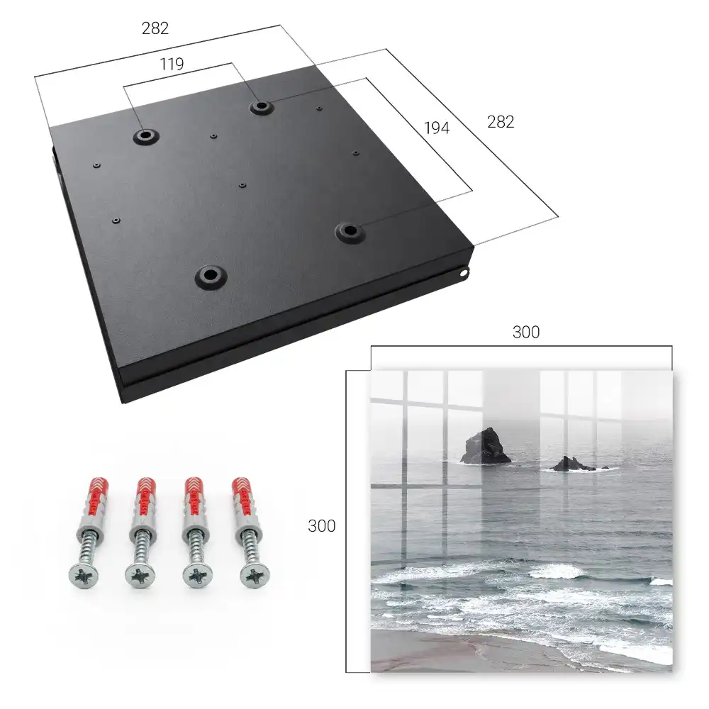 Suport de chei pentru perete cu model ocean calm cu valuri și stânci