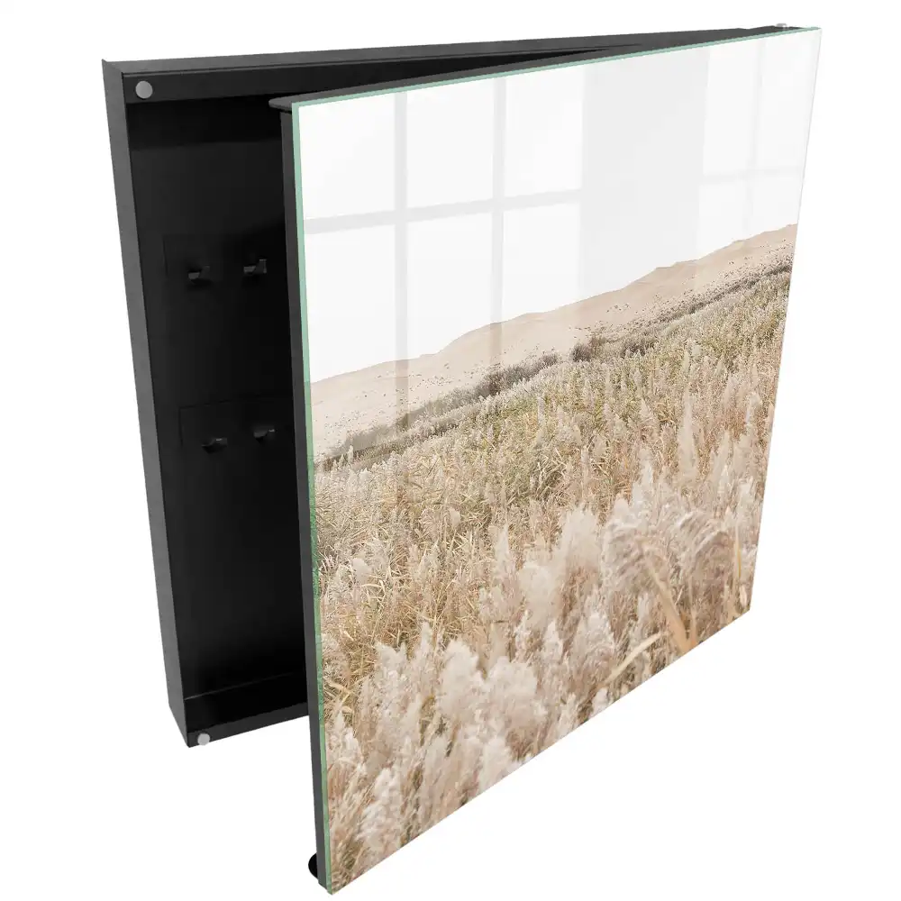 Dulapior pentru chei cu design minimalist cu iarbă pe fundalul dunelor de nisip