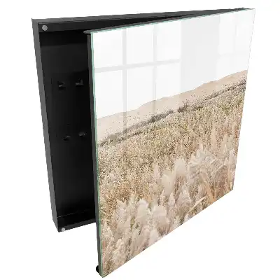 Dulapior pentru chei cu design minimalist cu iarbă pe fundalul dunelor de nisip