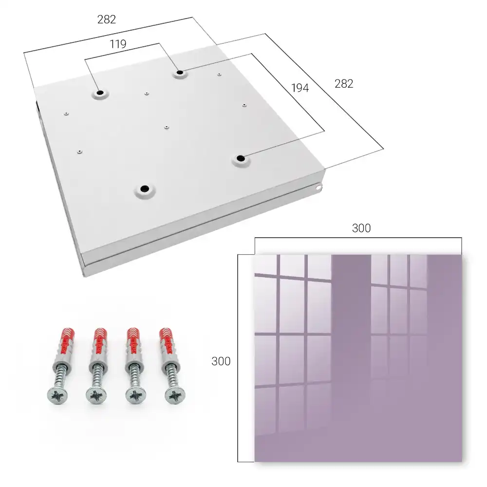 Casetă pentru chei cu design geometric minimalist în nuanță violet intens