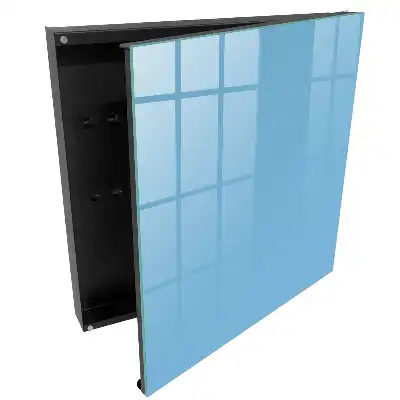 Suport de perete pentru chei cu design elegant și fundal albastru simplu