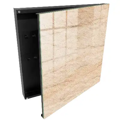 Dulapior pentru chei cu model valuri de piatră în nuanță bej cu aspect natural