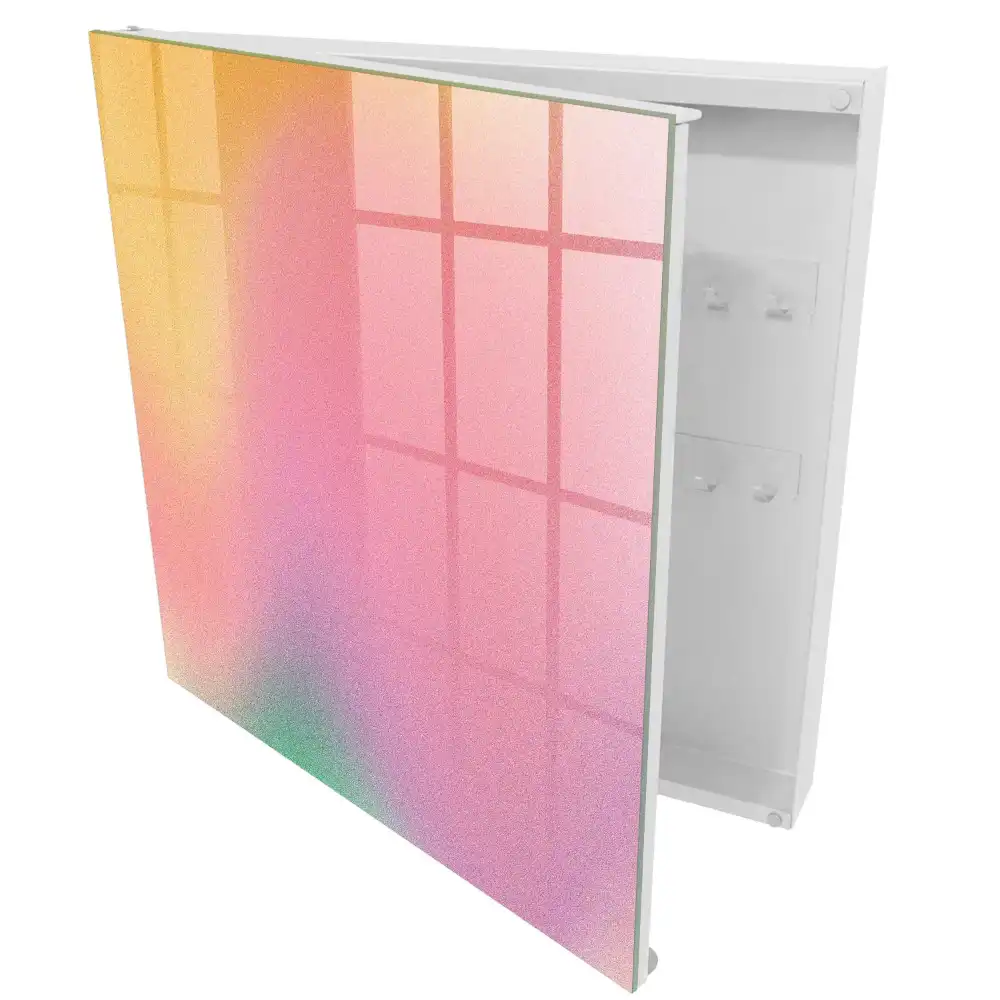 Casetă pentru chei cu design în degrade pastelat și culori vii