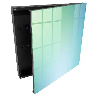 Casetă de chei cu model gradient în nuanțe de verde și albastru