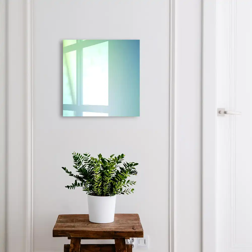 Casetă de chei cu model gradient în nuanțe de verde și albastru