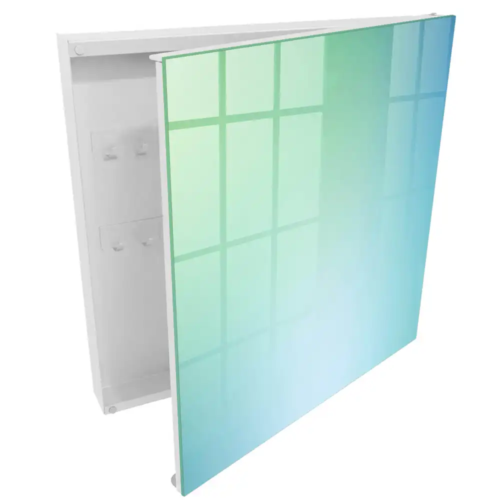 Casetă de chei cu model gradient în nuanțe de verde și albastru