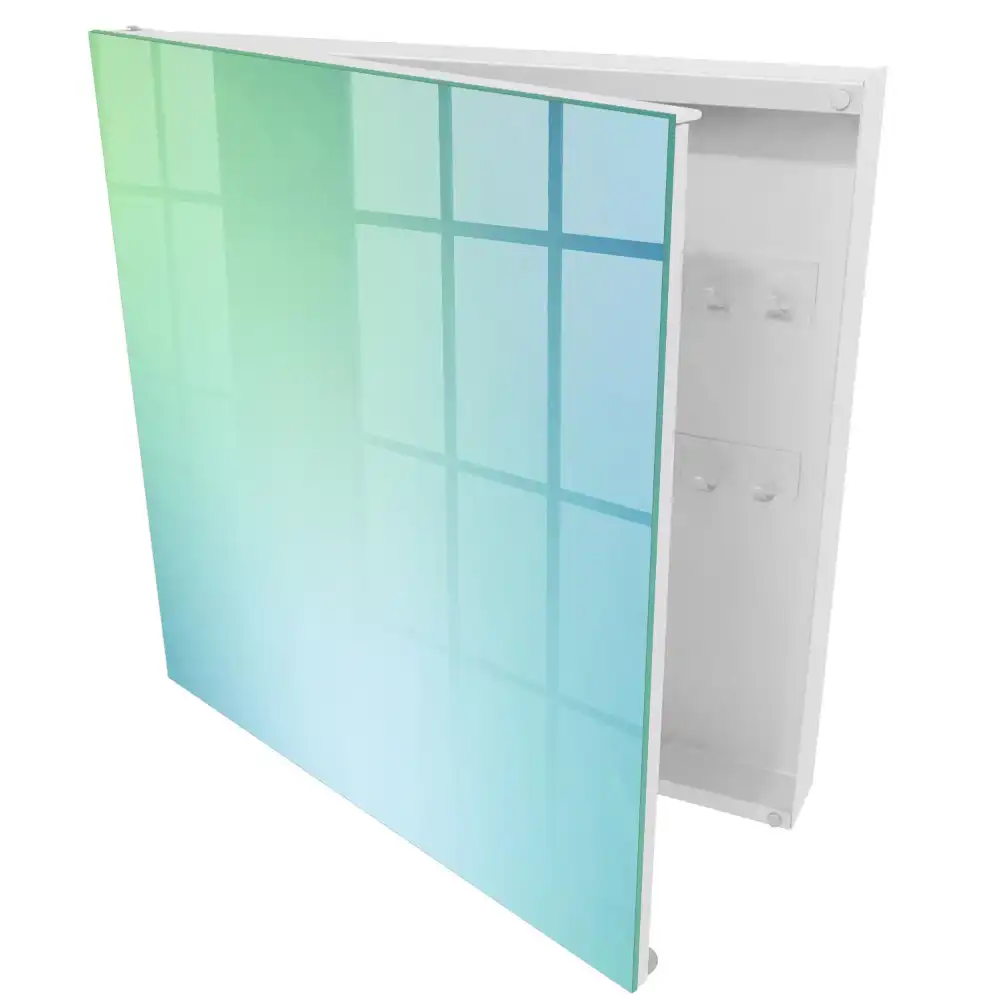 Casetă de chei cu model gradient în nuanțe de verde și albastru