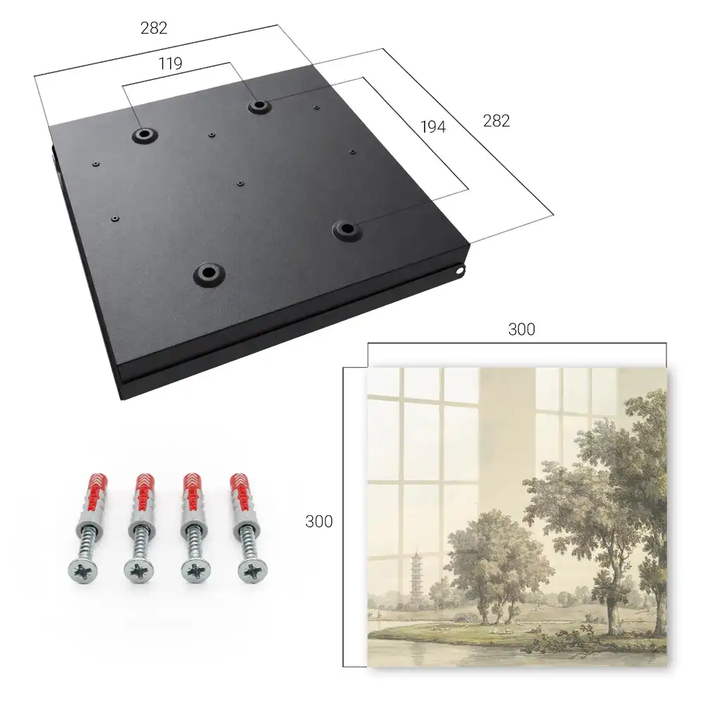 Dulăpior pentru chei cu design de parc atmosferic, pagodă și copaci