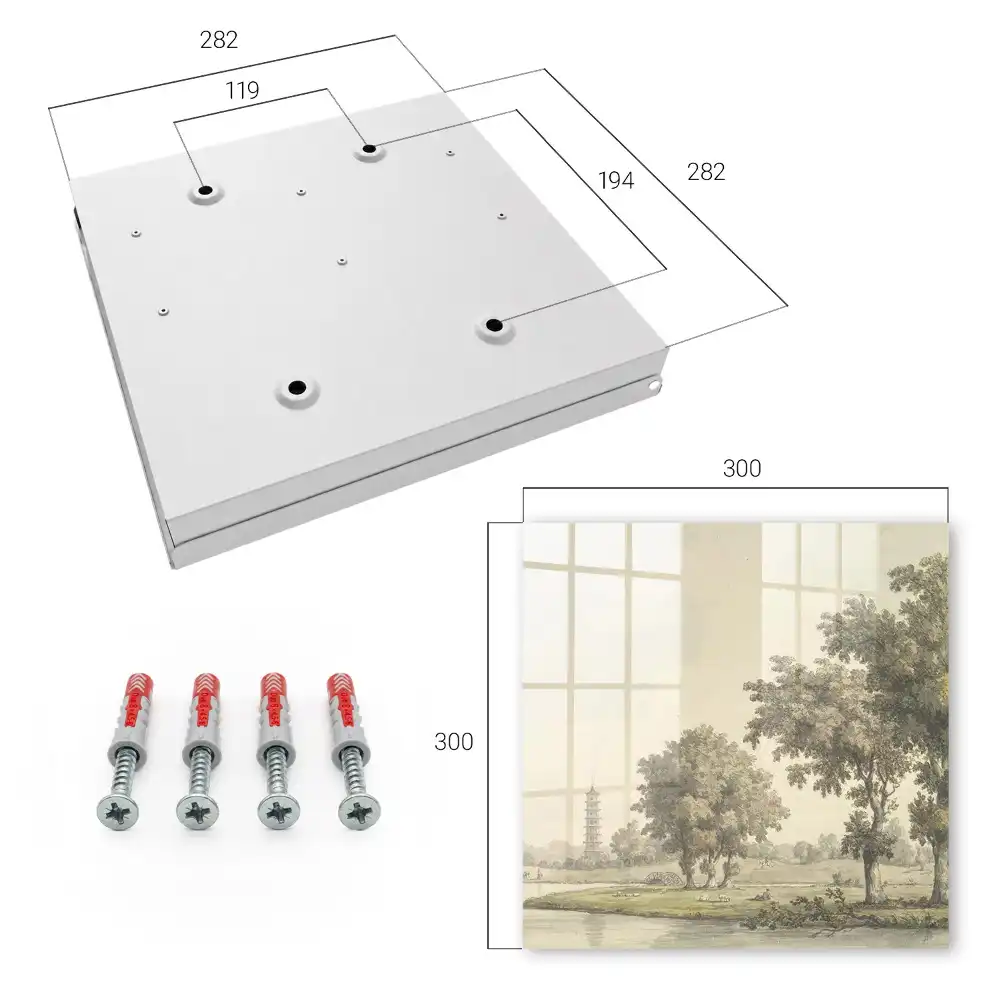 Dulăpior pentru chei cu design de parc atmosferic, pagodă și copaci
