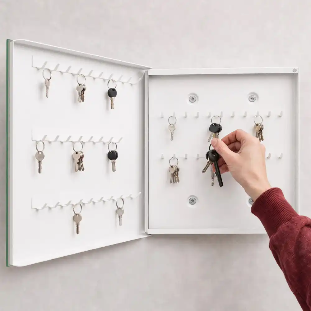 Dulapior pentru chei cu textură netedă în nuanță maro cald