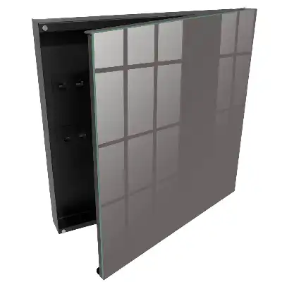 Casetă pentru chei cu fundal gri închis solid și design minimalist