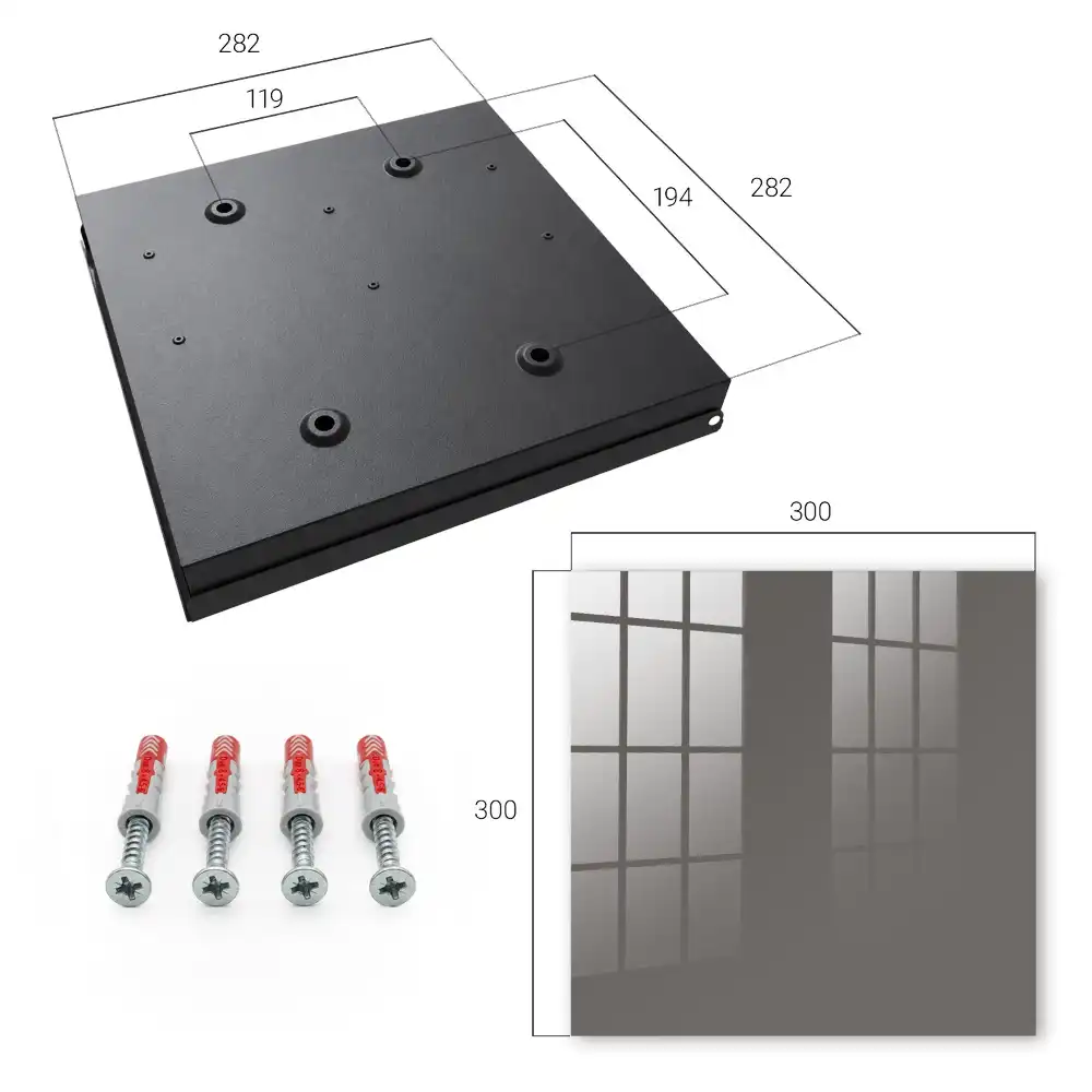 Casetă pentru chei cu fundal gri închis solid și design minimalist