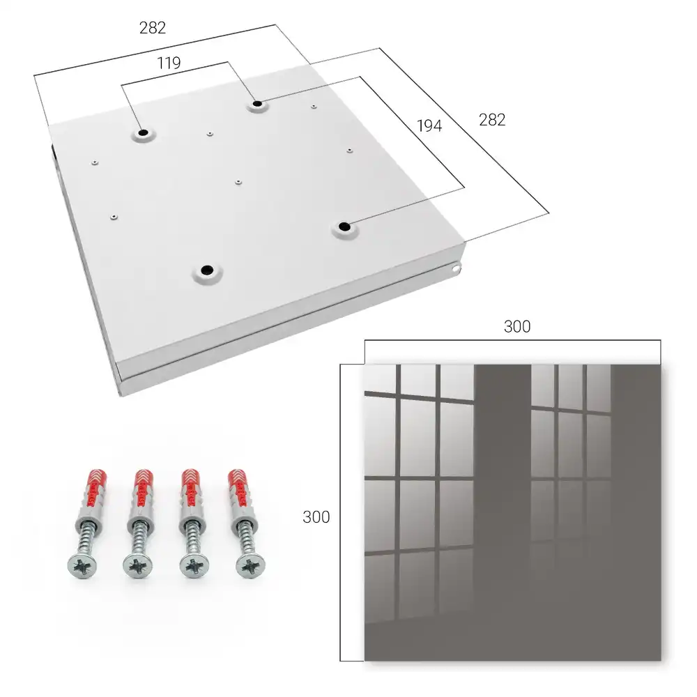 Casetă pentru chei cu fundal gri închis solid și design minimalist