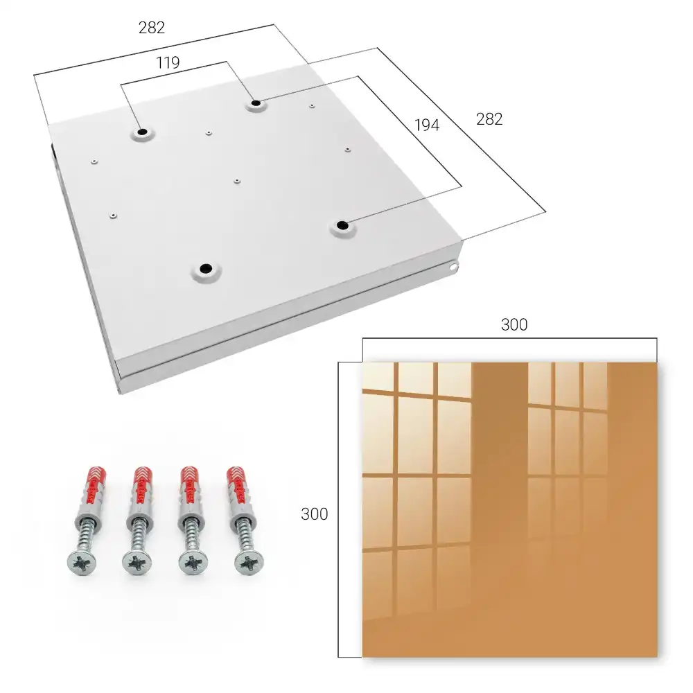 Dulapior pentru chei cu design minimalist pătrat de culoare portocalie