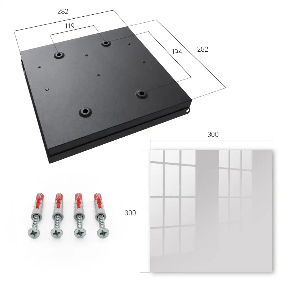 Casetă pentru chei cu fundal minimalist gri