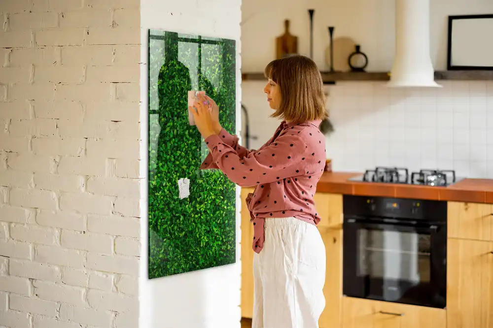 Tablă cu marker design gard viu verde
